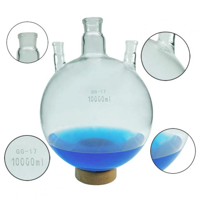 Laboratory Usage 2000ml 3000ml 5000ml 3 Neck Round Bottom Boiling Flask ...