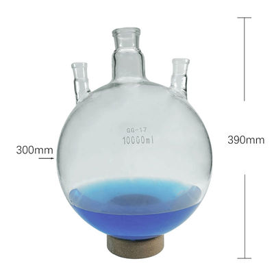 Utilização em laboratório 2000 ml 3000 ml 5000 ml 3 pescoço redondo fundo de fervura