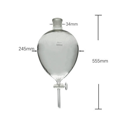 Glass Pear Shaped Separatory Laboratory 5000ml Funnels Glass Pear Shaped Separatory Laboratory 5000ml Funnels Separating Funnel Separating Funnel