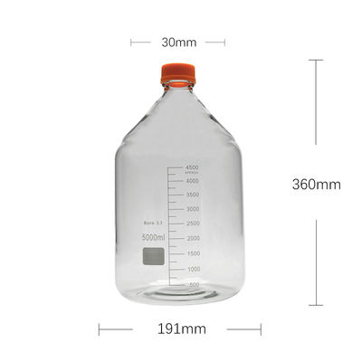 Anpassbares Labor 5000 ml Runder Boden Gelber Schraubglas Medienspeicher Reagenzflasche
