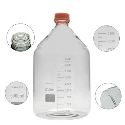Anpassbares Labor 5000 ml Runder Boden Gelber Schraubglas Medienspeicher Reagenzflasche
